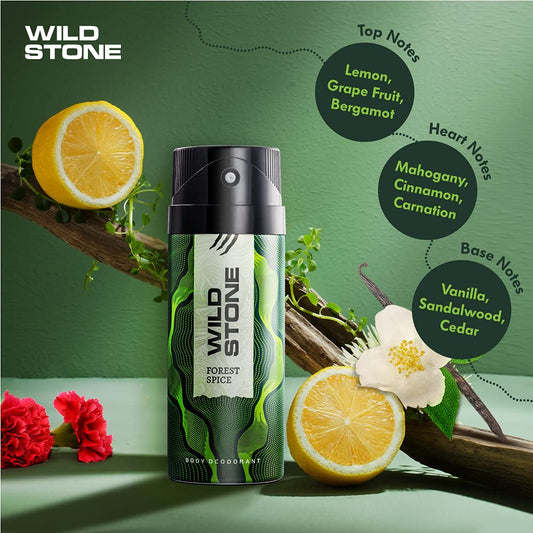 Wild Stone Forest Spice Deodorant For Men 150 ML (Pack of 3)