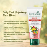 Biotique Fruit Brightening Face Wash| Ayurvedic and Organically Pure| Advanced Swiss Technology |100% Botanical Extracts| Suitable for All Skin Types | 100mL