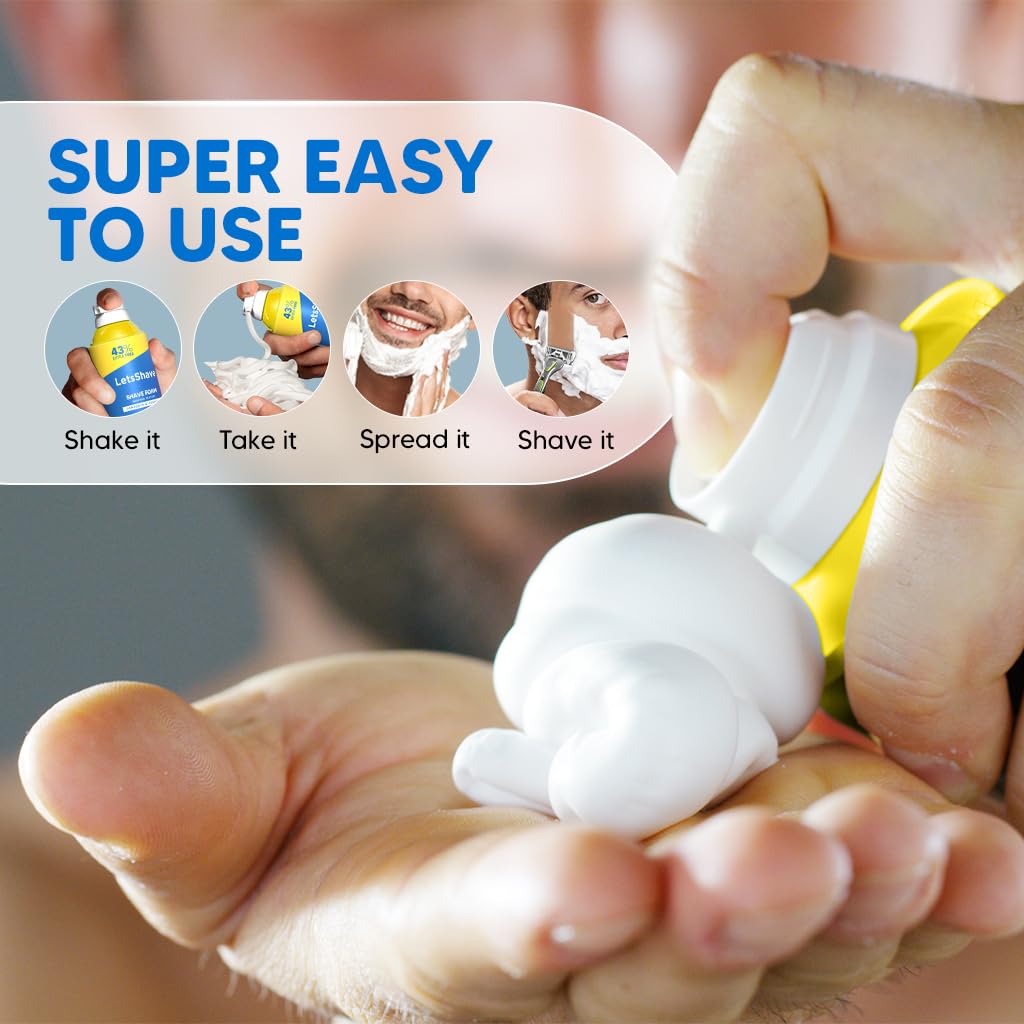 LetsShave Sensitive Shave Foam 425g – Coconut Oil & Menthol | Paraben & Sulphate Free | Rust-Proof Can | Smooth & Irritation-Free Shave