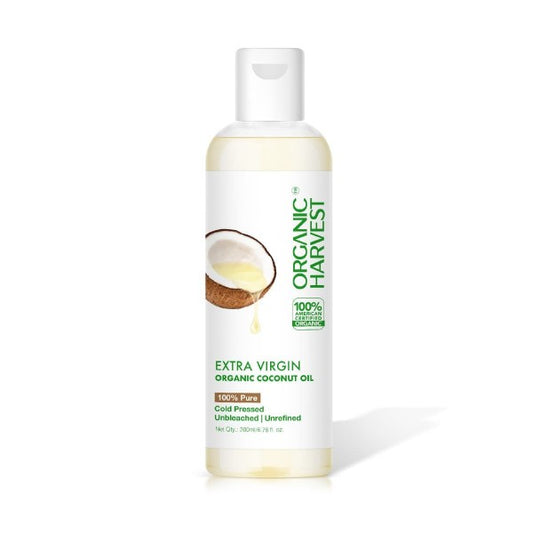 Organic Extra Virgin Coconut Hair Oil (with Flip Top Bottle) : 100% Pure | Cold Pressed Coconut Oil for Hair | Improves Hair & Hydrates (200ml)