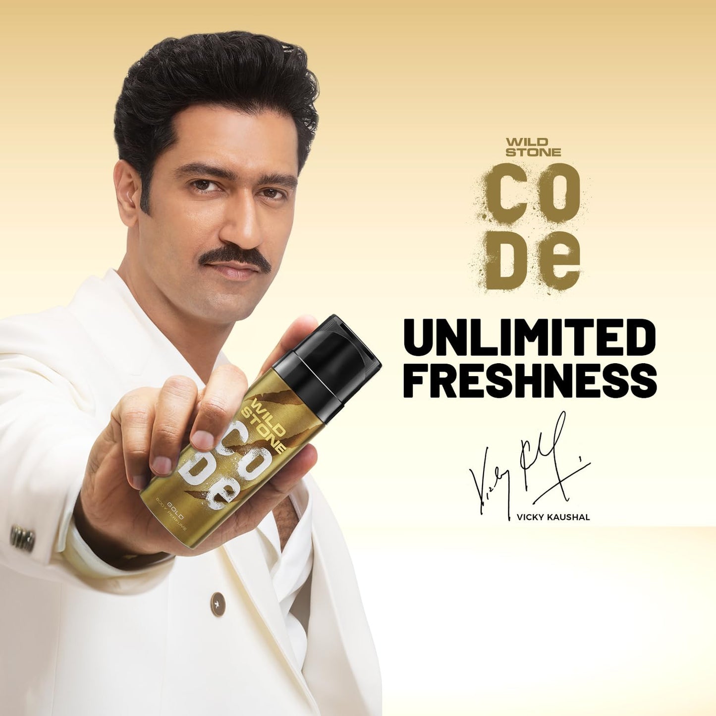 Wild Stone CODE Gold Body Perfume for Men, Pack of 3 – 120ml Each | No Gas Deodorant | Long Lasting Body Spray