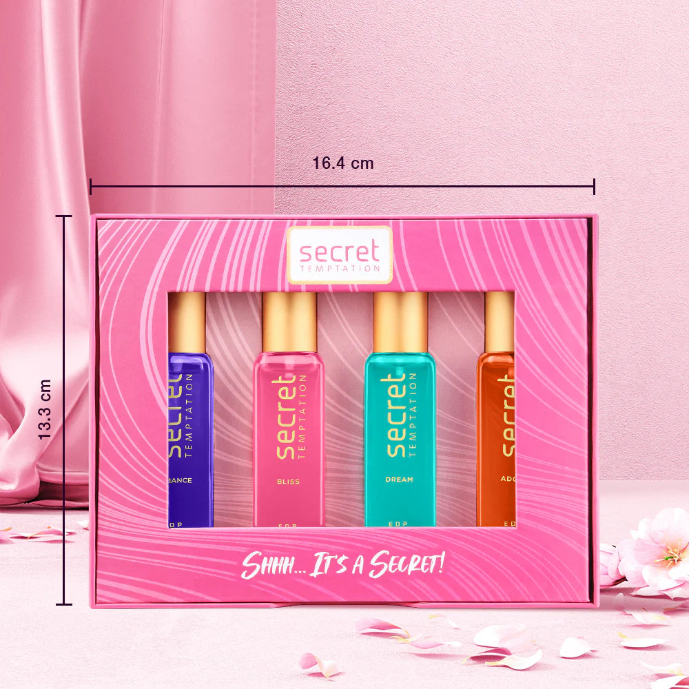 Secret Temptation Eau De Parfum Gift Set for Women, Pack of 4 (4 x20ml)