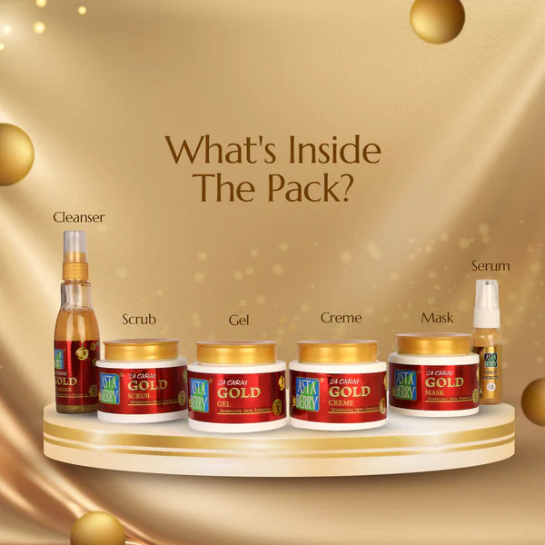 Gold Facial Kit | 6 Steps | 24 Carat Gold For A Radiant Glow Look