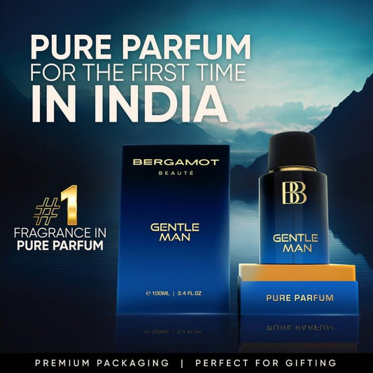 Bergamot Beaute GENTLE MAN Aquatic Pure Parfum | Bergamot, Musk & Vanilla | 12+Hrs Long Lasting Perfume for Men | Higher Concentration than EDP 100ML