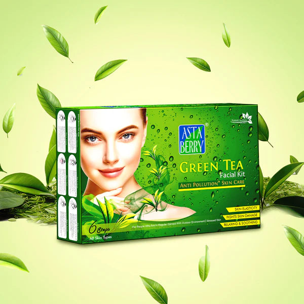 Green Tea Facial Kit | 6 Steps Fights Skin Damage & Gives a Brightning Glow