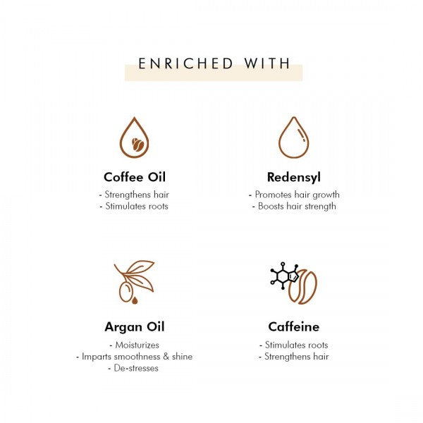 mCaffeine Coffee Hair Oil for Hair Fall & Hair Growth | Powered with Redensyl, Argan Oil & Coffee Oil for Root Stimulation & Hair Fall Control | Lightweight & Non Sticky - 200ml
