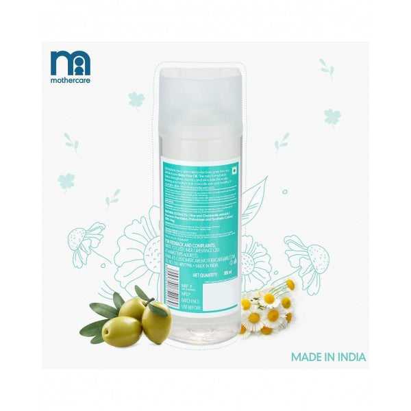 Mothercare All We Know Baby Hair Oil 300ml | Gentle Nourishment with Olive Oil & Chamomile for Soft & Healthy Baby Hair