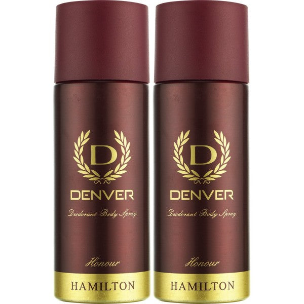 DENVER Honour Deo - 165ML Each (Pack of 2) | Long Lasting Deodorant Body Spray for Men