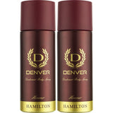 DENVER Honour Deo - 165ML Each (Pack of 2) | Long Lasting Deodorant Body Spray for Men