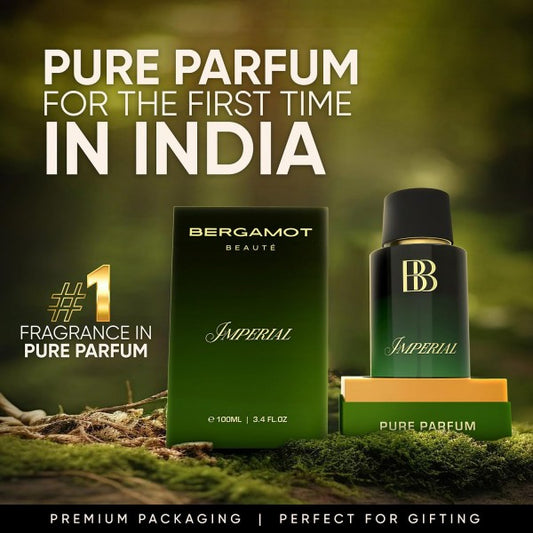 Bergamot Beaute IMPERIAL Pure Parfum | Leather, Amber & Vanilla | 12+ Hrs Long Lasting Perfume for Men | Higher Concentration than Eau De Parfum 100ML