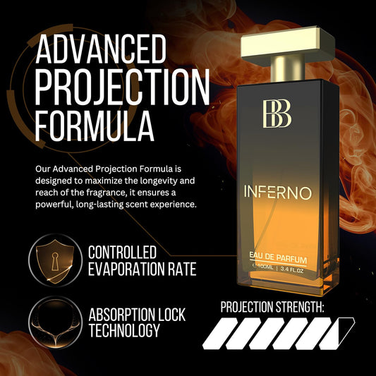 Bergamot Beaute Inferno Perfume for Men100ml | Premium Long Lasting Fragrance with Musk and Citrus | Best EDP Gift for Men (Eau De Parfum) | Luxury Man perfume