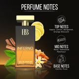 Bergamot Beaute Inferno Perfume for Men100ml | Premium Long Lasting Fragrance with Musk and Citrus | Best EDP Gift for Men (Eau De Parfum) | Luxury Man perfume