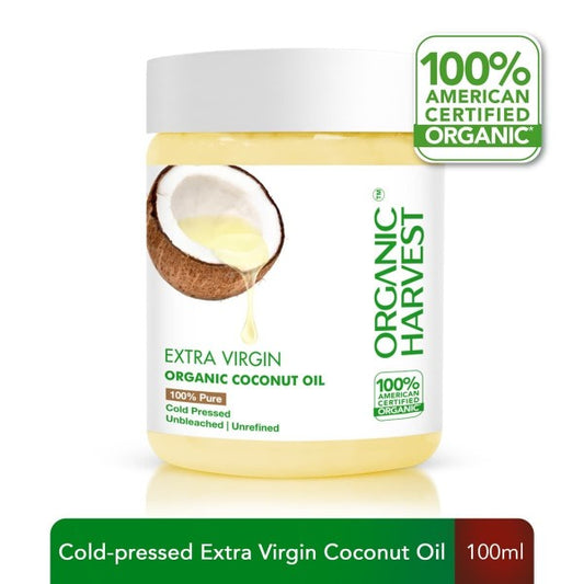 Organic Extra Virgin Coconut Oil: 100% Pure | Cold Pressed Coconut Oil for Hair, Face & Baby Massages | Moisturizes & Hydrates (100ml)