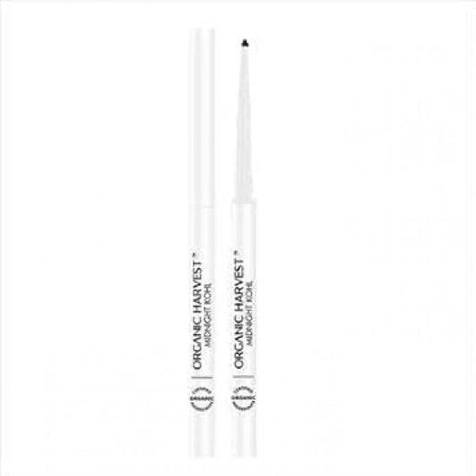 Organic Harvest Kajal Midnight Kohl - Black | Enriched With Almond Oil | Pack of 2 | Waterproof Kajal Pencil with Smudge-Proof Formula |Provides Hydration & Nourishment