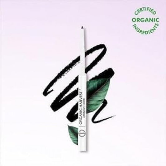 Organic Harvest Kajal Midnight Kohl - Black | Enriched With Almond Oil | Pack of 2 | Waterproof Kajal Pencil with Smudge-Proof Formula |Provides Hydration & Nourishment