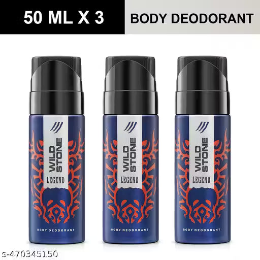 Wild Stone Legend Deo Spray for Men travel size 50ml combo pack of 3 bottles