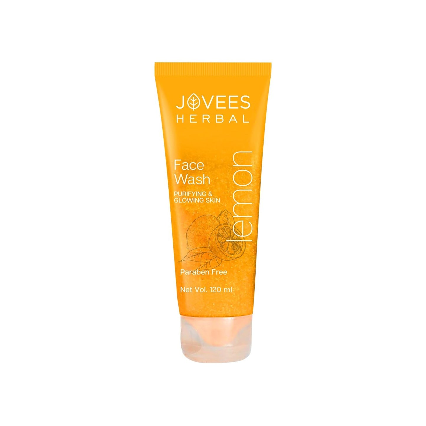 Jovees Herbal Lemon Face Wash with Lemon, Orange Peel & Kakadu Plum Extract | Removes Dirt, Impurities & Excess Oil | Reduces Dark Spot | Skin Brightening (120 ml)
