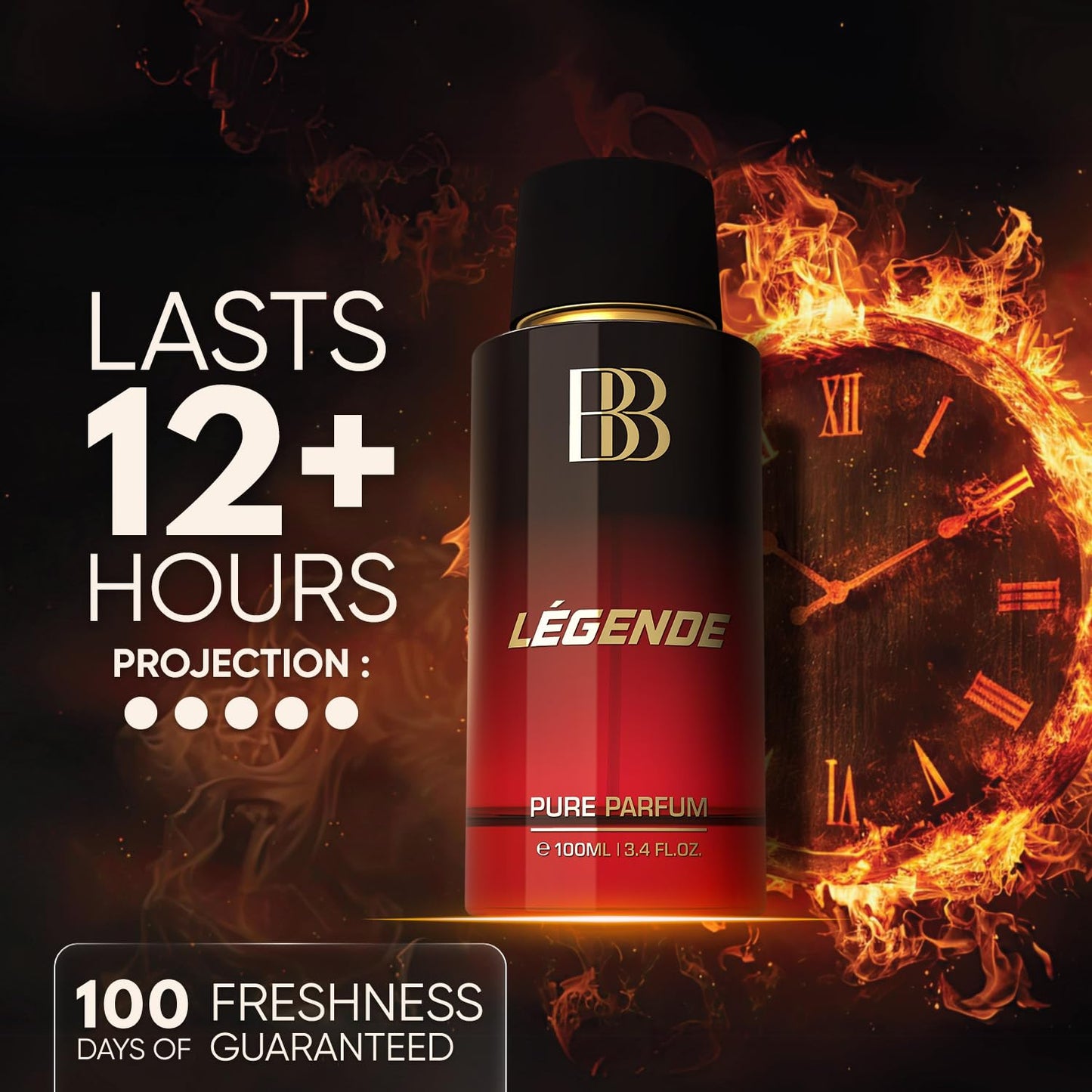 LEGENDE Pure Parfum | Bergamot, Woody & OUD | 12+ Hrs Long Lasting Perfume for Men | Higher Concentration than Eau De Parfum 100ML