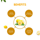 Jovees Herbal Lemon Face Wash with Lemon, Orange Peel & Kakadu Plum Extract | Removes Dirt, Impurities & Excess Oil | Reduces Dark Spot | Skin Brightening- 50ml
