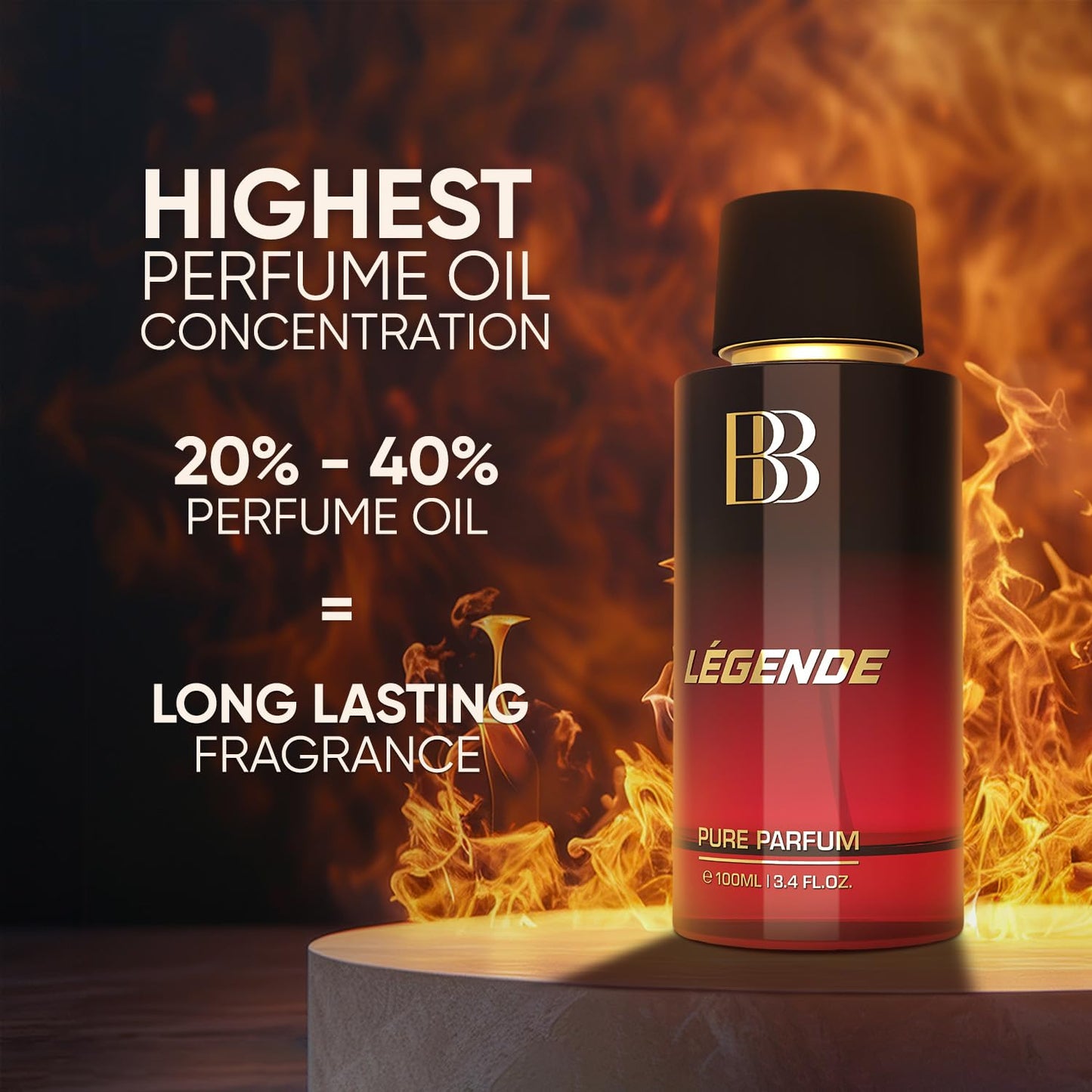 LEGENDE Pure Parfum | Bergamot, Woody & OUD | 12+ Hrs Long Lasting Perfume for Men | Higher Concentration than Eau De Parfum 100ML