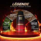 LEGENDE Pure Parfum | Bergamot, Woody & OUD | 12+ Hrs Long Lasting Perfume for Men | Higher Concentration than Eau De Parfum 100ML