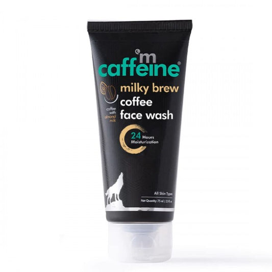 mCaffeine Milk & Coffee Face Wash for Dry Skin | Dry Skin Face Wash For Men & Women with Almond Milk & Shea Butter | Daily Use Face Cleanser | Natural & 100% Vegan -75 ml