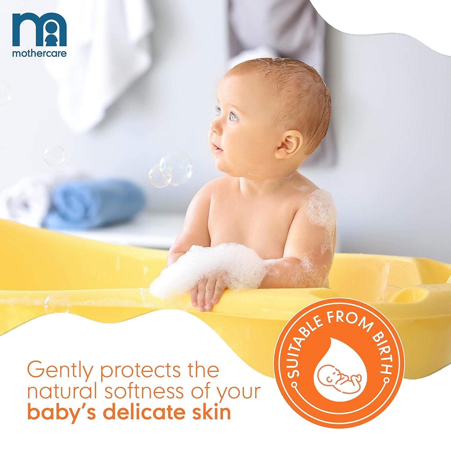 Mothercare All We Know Baby Milk Bath (300ml) | Gentle Moisturizing Baby Bath with Natural Extracts | Mild Cleanser for Newborn & Sensitive Skin