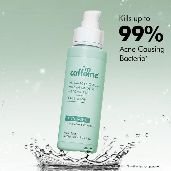 mCaffeine 2% Salicylic Acid Niacinamide & Matcha Tea Face Wash, 100ml