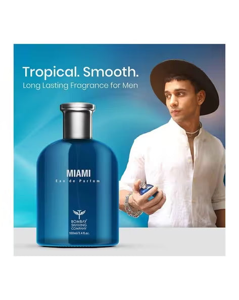 Bombay Shaving Company Miami Eau De Parfum for Men 100ml | Fresh Long-Lasting Fragrance | Premium Perfume for Men
