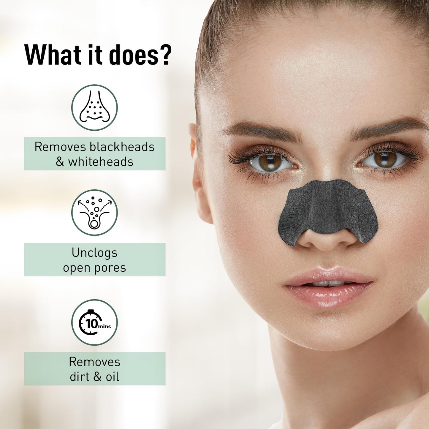 Sirona Blackhead Remover Bamboo Charcoal Nose Strips for Women – Pack of 4 | Painless & Instant Removal of Whiteheads, Blackheads, Pore Cleanser, Dirt & Oil