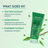 Jovees Herbal Neem Face Wash With Neem & Tea Tree Extracts | For Oily & Acne Prone Skin | Oil Control, Remove Impurities And Prevents Pimples For Men & Women | 50 ML