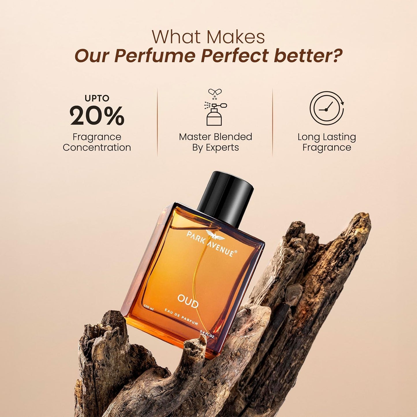 Park Avenue Oud Liquid Eau De Parfum for Men (100ml) – Long Lasting Luxury Fragrance | Premium Aromatic Scent | Perfect Wedding Gift