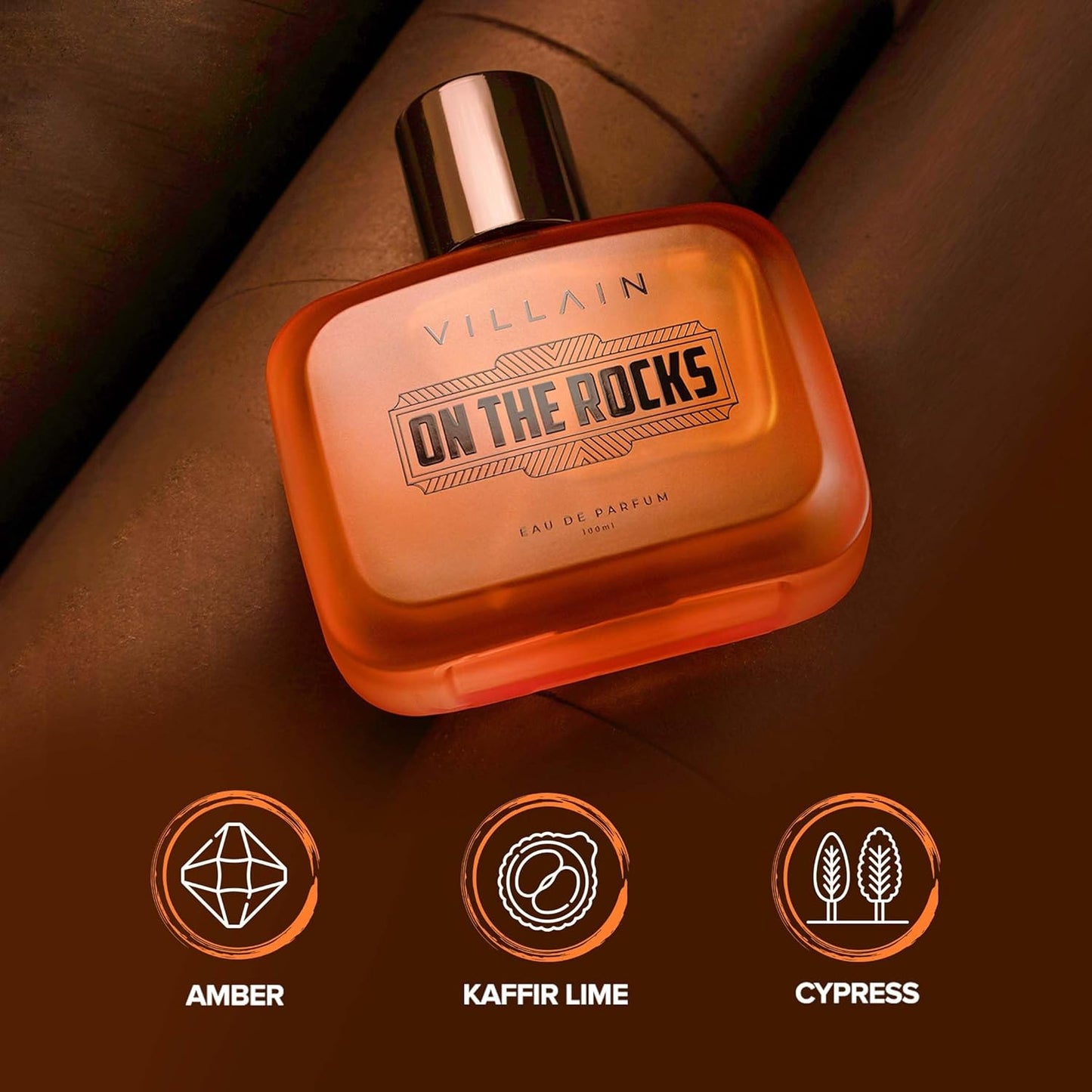 Villain On The Rocks Eau de Parfum for Men | Woody & Citrus Long Lasting Fragrance - 100ml