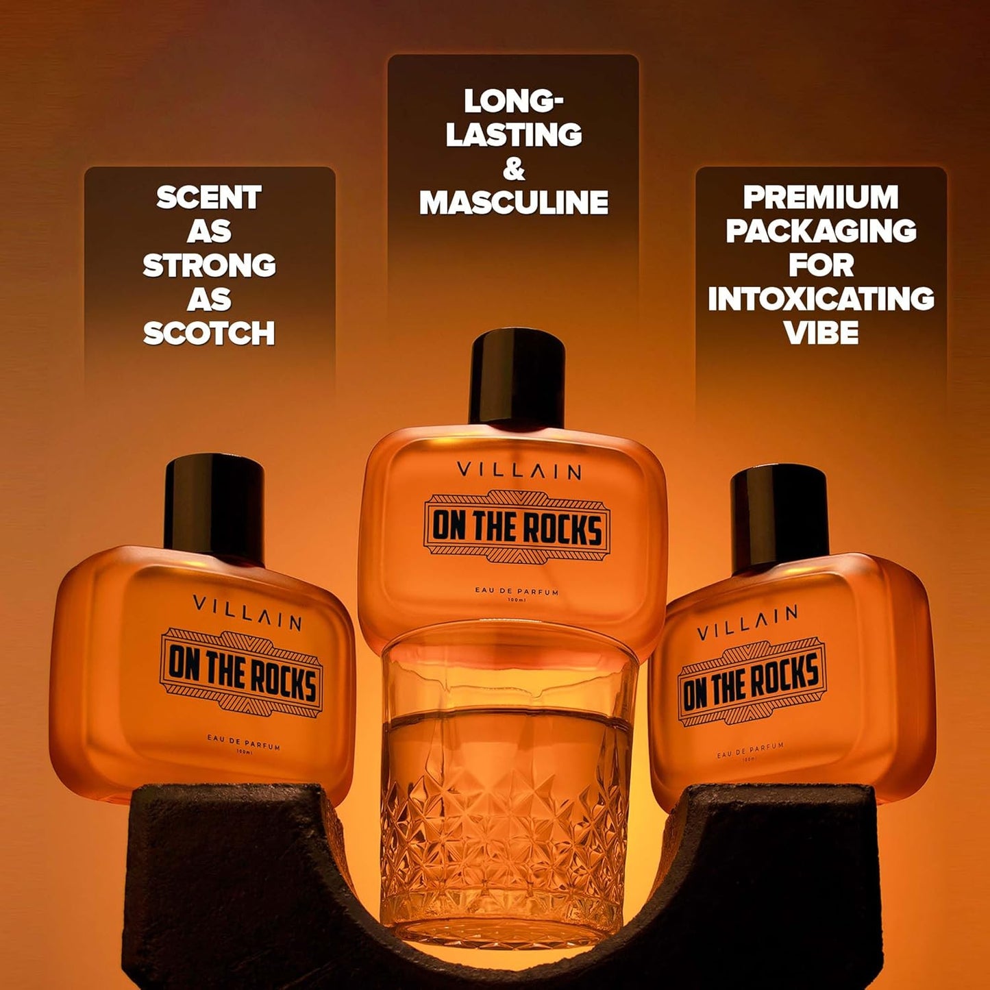 Villain On The Rocks Eau de Parfum for Men | Woody & Citrus Long Lasting Fragrance - 100ml