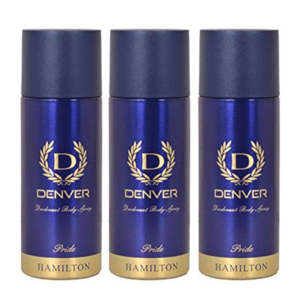 DENVER Pride Deo - 165ML Each (Pack of 3) | Long Lasting Deodorant Spray for Men