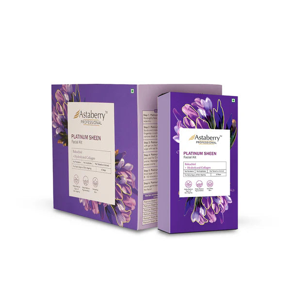 Astaberry Professional Platinum Sheen Facial Kit | 6 Steps | Set of 12 Kits
