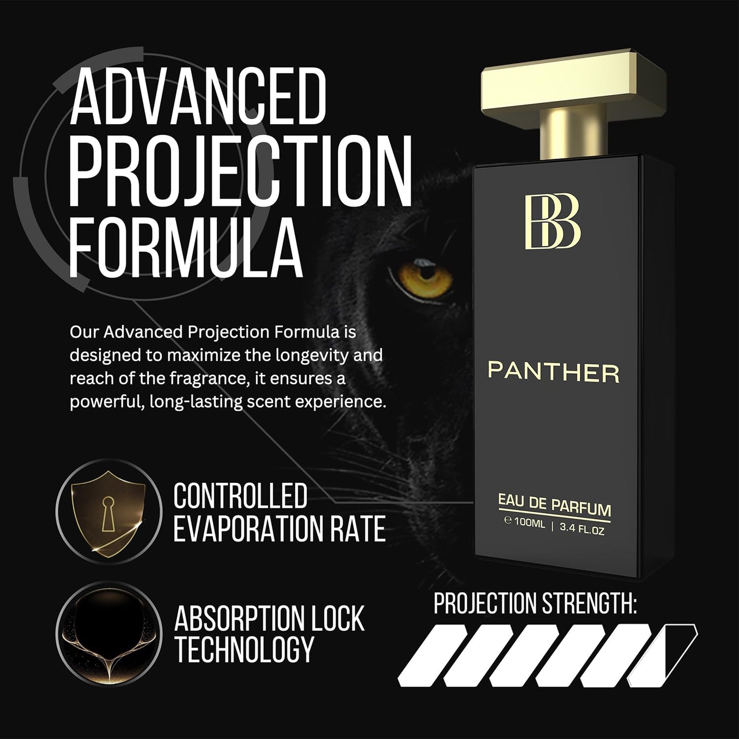 Bergamot Beaute Panther Eau De Parfum Men | Perfume For Men 100ml | Premium Long-Lasting Fragrance | Best Perfume for Men with Patchouli and Musky