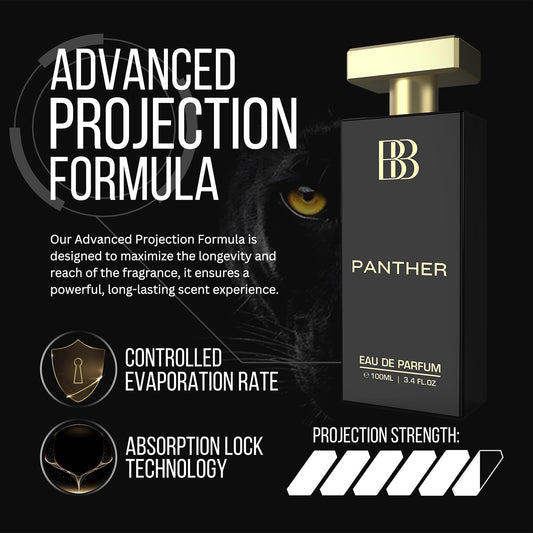 Bergamot Beaute Panther Eau De Parfum Men | Perfume For Men 100ml | Premium Long-Lasting Fragrance | Best Perfume for Men with Patchouli and Musky
