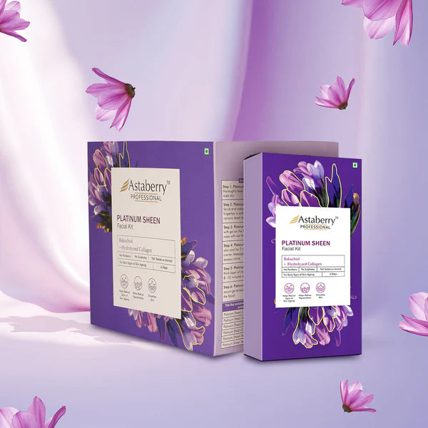 Astaberry Professional Platinum Sheen Facial Kit | 6 Steps | Set of 12 Kits