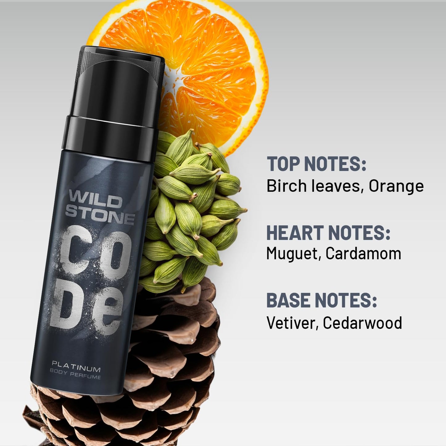 Wild Stone CODE Platinum Body Perfume for Men, Pack of 3 – 120ml Each | No Gas Deodorant | Long Lasting Body Spray