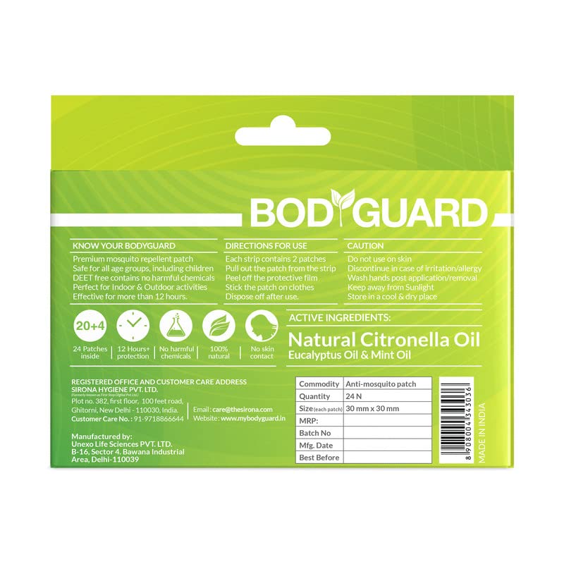 Bodyguard Natural Anti Mosquito Repellent Patches - 24 Patches