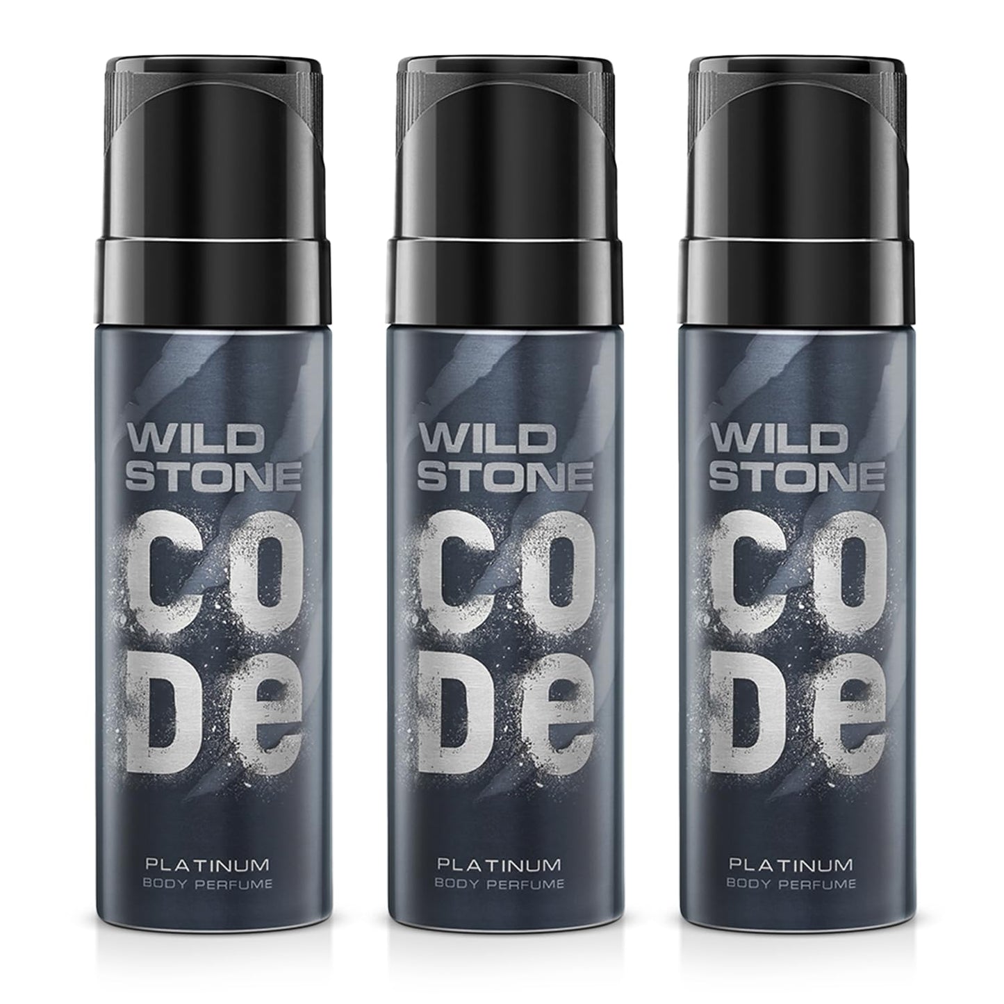 Wild Stone CODE Platinum Body Perfume for Men Pack of 3 120ml No Gas Deodorant