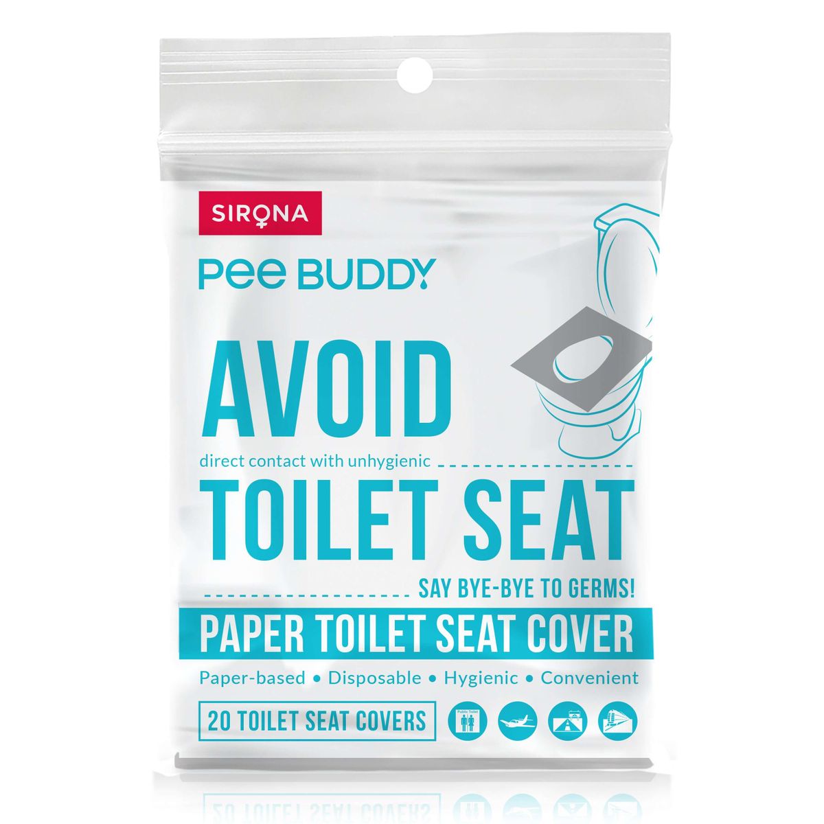 PeeBuddy Disposable Toilet Seat Covers - 40 Sheets (20 Sheets - 2 Pack) | No Direct Contact with Unhygienic Seats | Easy To Dispose | Nature Friendly | Must Have for Women and Men
