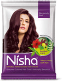 Nisha Natural Henna Powder For Hair Color, Burgundy Red Hair, Herbal Conditioning Hair Dye for Silky & Shiny Soft Hair Colour for Men & Women