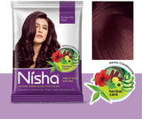 Nisha Natural Henna Powder For Hair Color, Burgundy Red Hair, Herbal Conditioning Hair Dye for Silky & Shiny Soft Hair Colour for Men & Women