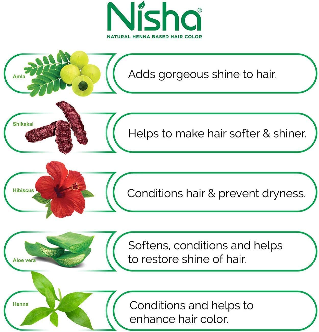 Nisha Natural Henna Powder For Hair Color, Natural Brown Hair, Herbal Conditioning Hair Dye for Silky & Shiny Soft Hair Colour for Men & Women