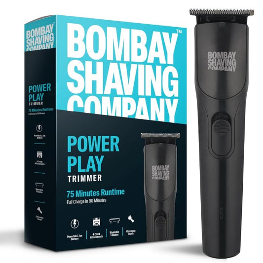 Bombay Shaving Company Power Play Trimmer For Men Trimmer 75 min Runtime 5 Length Settings (Black)