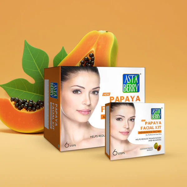 Astaberry Papaya Facial Kit | 6 Steps | Pack of 12 Kits