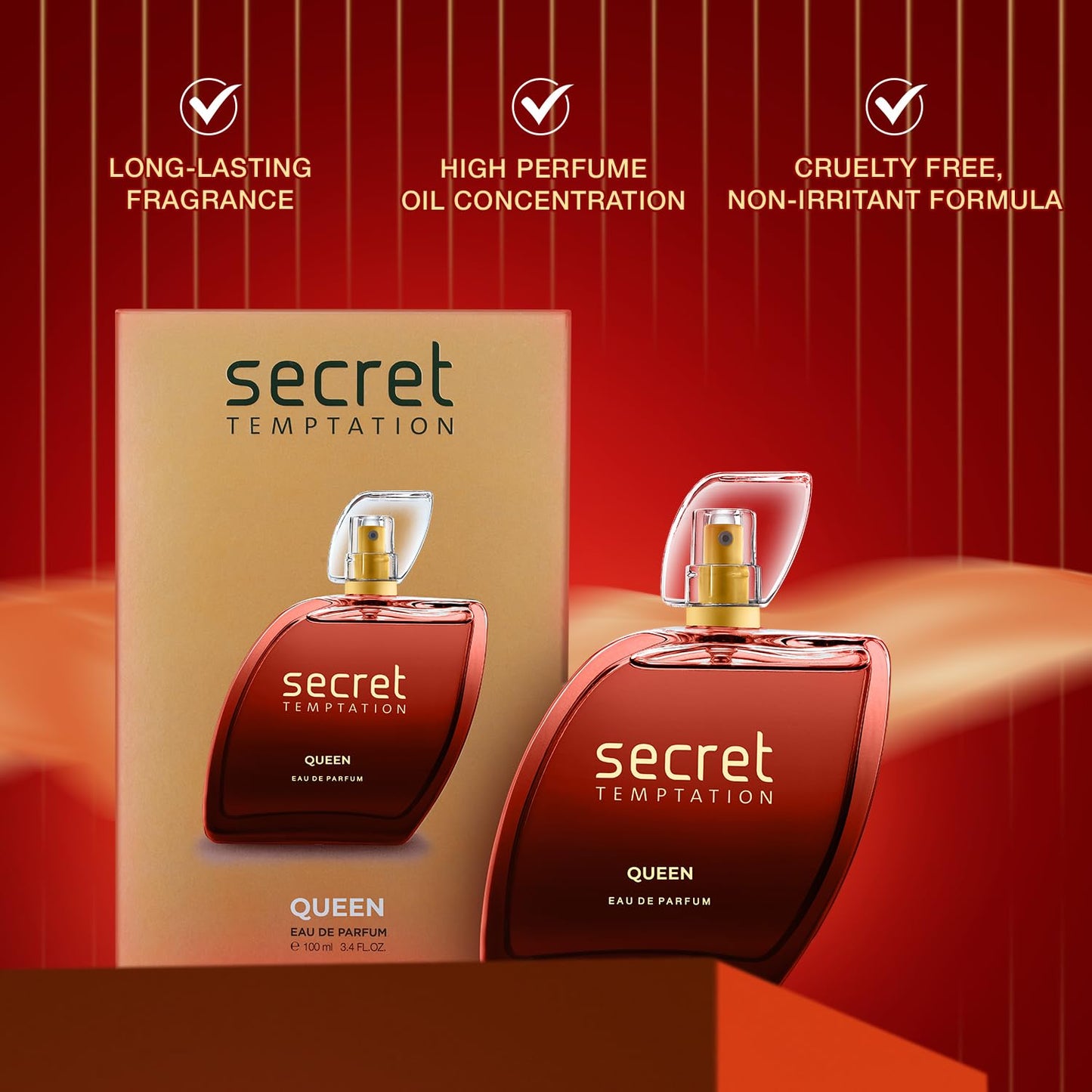 Secret Temptation Queen Perfume for Women, 100ml | Long-Lasting Luxury Fragrance | Bold & Regal Scent |Gift for Women | Elegant & Empowering Perfume for Girls |