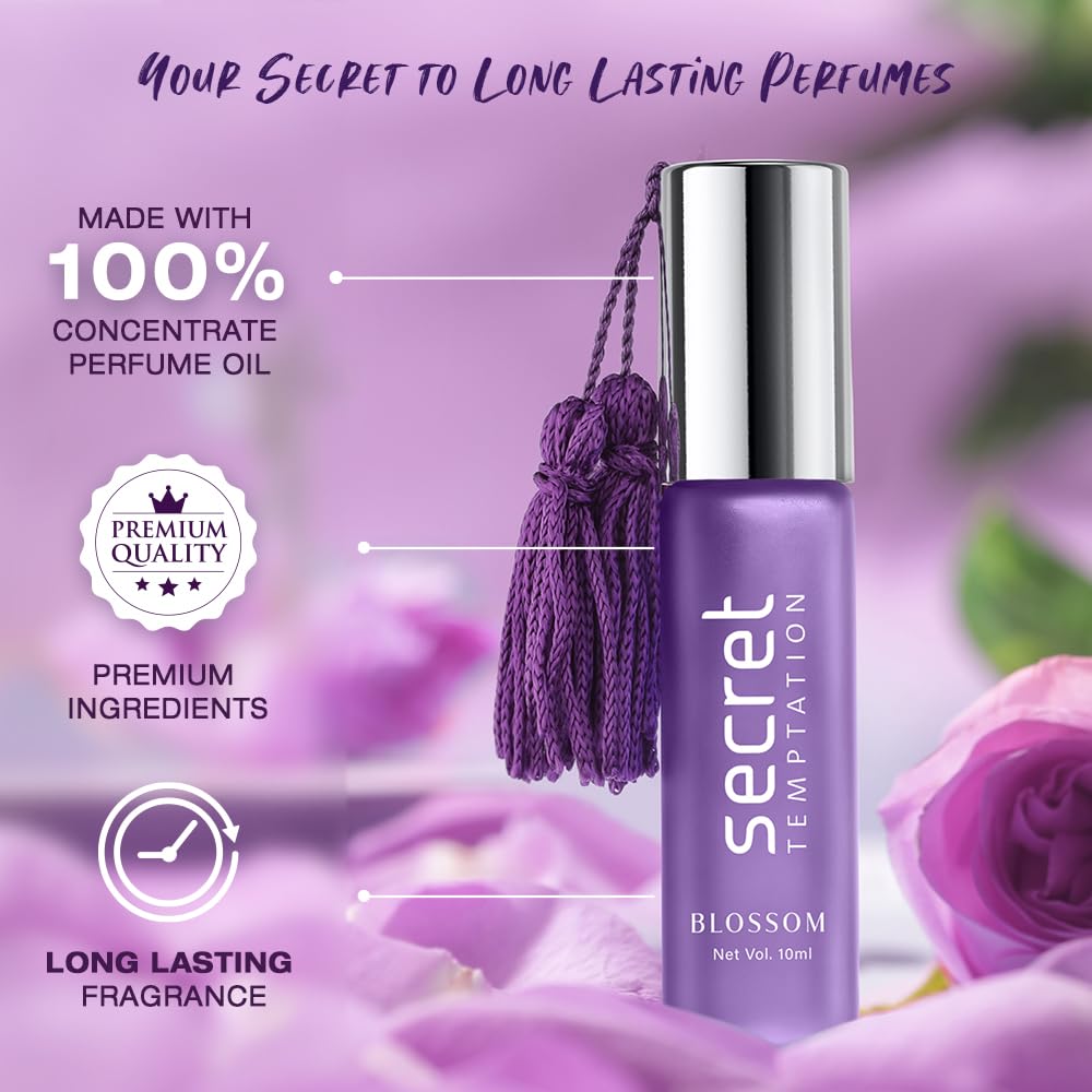 Secret Temptation Blossom Roller Ball Perfume Roll On for Women,10ml